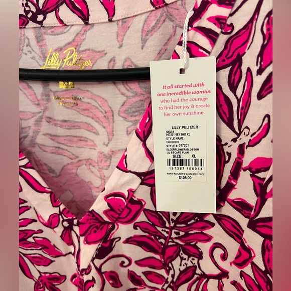 NWT Lilly Pulitzer Cass dress in Elderflower Blossom Lil Escape Plan - Picture 2 of 5